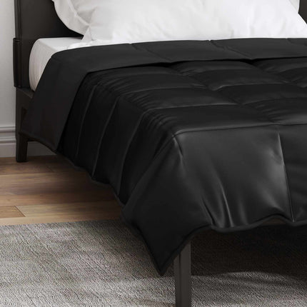 Full Års-Duvet Svart 155 x 220 cm Satin och Mikrofiber