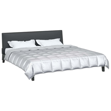 Full Års-Duvet Silver 200 x 200 cm Satin och Mikrofiber