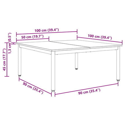 Kaffeebord Gammalt trä 100 x 100 x 45 cm Konstruerat trä