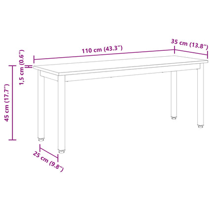 bänk Gammalt trä 110 x 35 x 45 cm Konstruerat trä