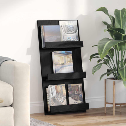 Tidningshylla Svart Ek 51 x 11 x 102 cm Konstruerat trä