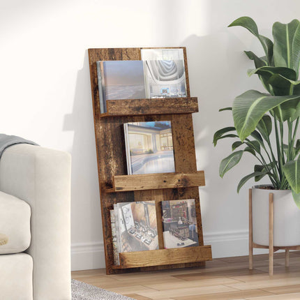 Tidningshylla Gammalt trä 51 x 11 x 102 cm Konstruerat trä