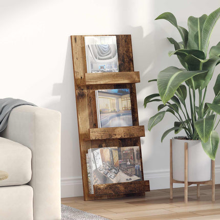 Tidningshylla Gammalt trä 43 x 11 x 102 cm Konstruerat trä