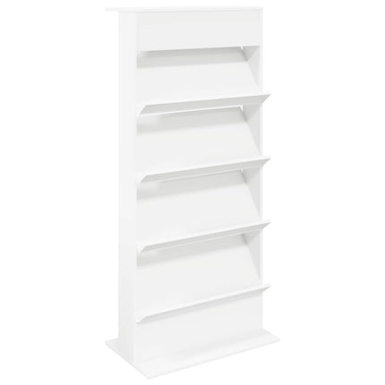 Tidningshylla Vit 70 x 41 x 156 cm Konstruerat trä