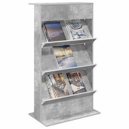 Tidningshylla Betonggrå 70 x 41 x 126 cm Konstruerat trä