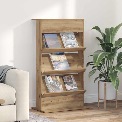 Tidningshylla Artisan Ek 70 x 41 x 126 cm Konstruerat trä