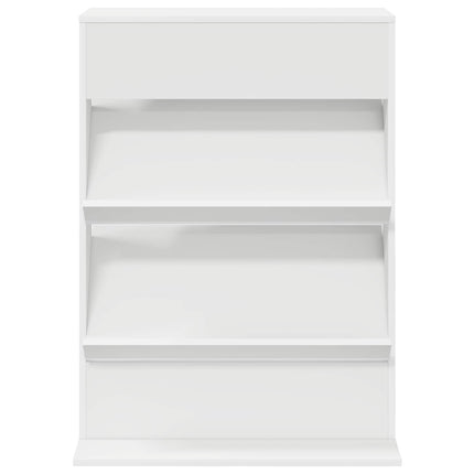 Tidningshylla med hylla Vit 70 x 41 x 96 cm Konstruerat trä