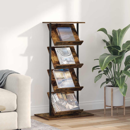 Tidningshylla Rökt ek 68 x 40 x 123.5 cm Konstruerat trä