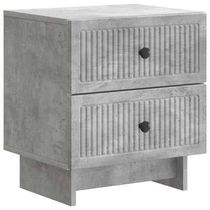 Nattduksbord med låda 2 pcs Betonggrå 43 x 34,5 x 47,5 cm