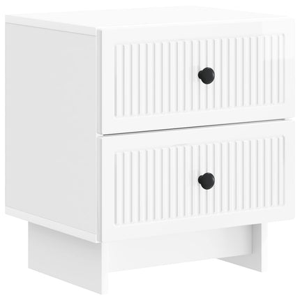 Nattduksbord Vit högglans 43 x 34,5 x 47,5 cm Konstruerat trä