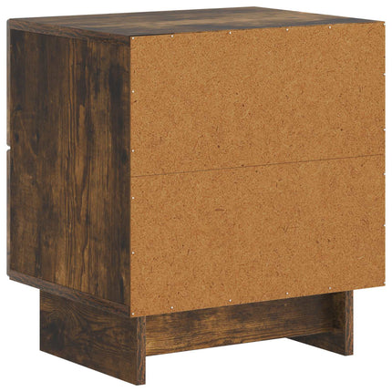 Nattduksbord 2 pcs Rökt ek 43 x 34,5 x 47,5 cm Konstruerat trä
