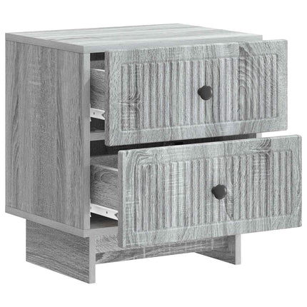 Nattduksbord med låda 2 pcs Grå sonoma-ek 43 x 34,5 x 47,5 cm