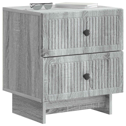 Nattduksbord med låda 2 pcs Grå sonoma-ek 43 x 34,5 x 47,5 cm