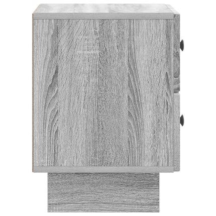 Nattduksbord med låda 2 pcs Grå sonoma-ek 43 x 34,5 x 47,5 cm