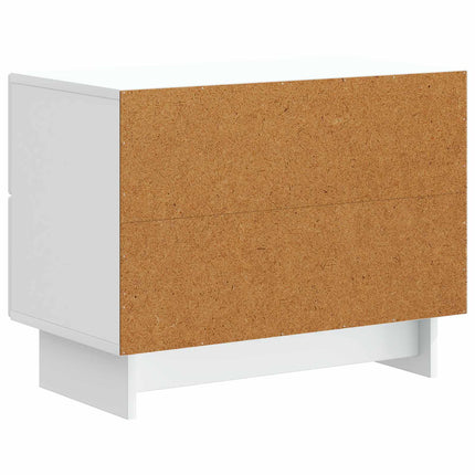 Nattduksbord med låda Vit 62 x 34,5 x 47,5 cm Konstruerat trä