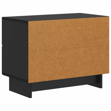 Nattduksbord med låda Svart 62 x 34,5 x 47,5 cm Konstruerat trä
