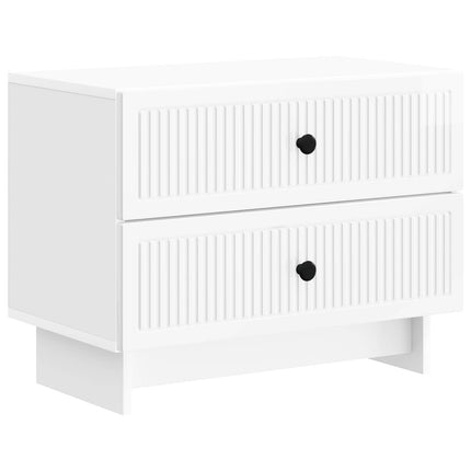 Nattduksbord Vit högglans 62 x 34,5 x 47,5 cm Konstruerat trä