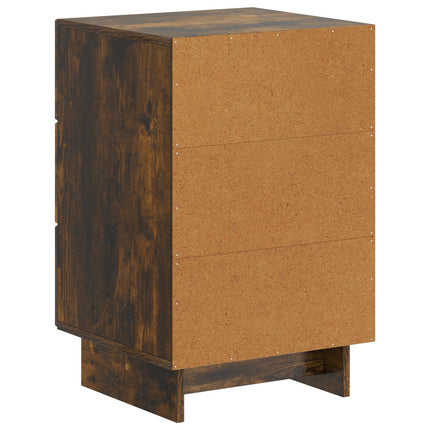 Nattduksbord med låda Rökt ek 43 x 41 x 66,5 cm Konstruerat trä