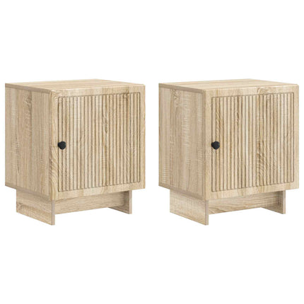 Nattduksbord 2 pcs Sonoma-ek 43 x 34,5 x 50 cm Konstruerat trä