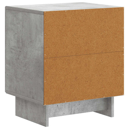 Nattduksbord 2 pcs Betonggrå 43 x 34,5 x 50 cm Konstruerat trä