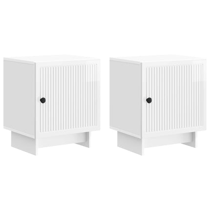 Nattduksbord 2 pcs Vit högglans 43 x 34,5 x 50 cm