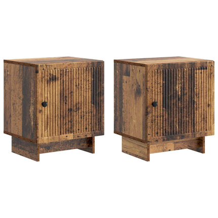 Nattduksbord 2 pcs Gammalt trä 43 x 34,5 x 50 cm