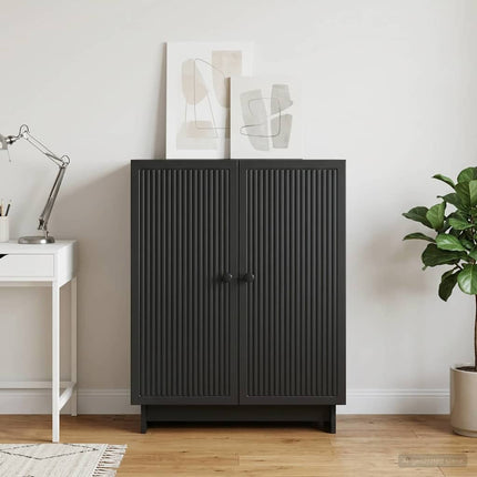 Sideboard Svart 66 x 34,5 x 90 cm Konstruerat trä