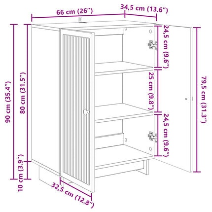 Sideboard Sonoma-ek 66 x 34,5 x 90 cm Konstruerat trä