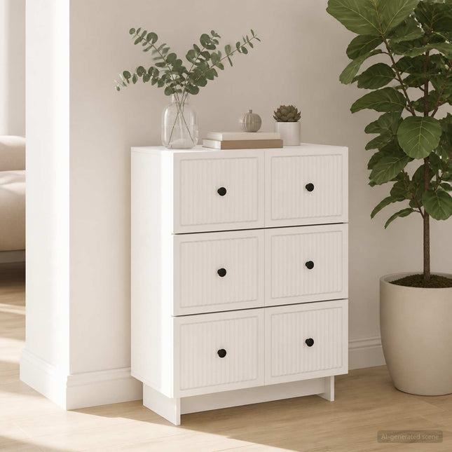 Lådans skåp 66 x 34,5 x 90 cm Konstruerat trä Vit högglans