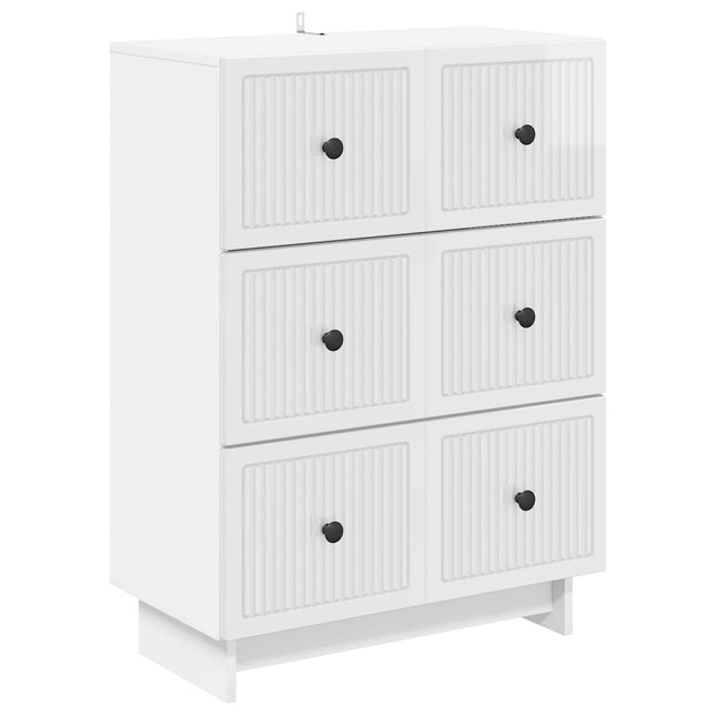 Lådans skåp 66 x 34,5 x 90 cm Konstruerat trä Vit högglans