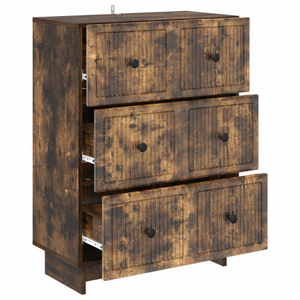 Lådans skåp Rökt ek 66 x 34,5 x 90 cm Konstruerat trä