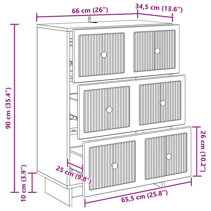 Lådans skåp Rökt ek 66 x 34,5 x 90 cm Konstruerat trä