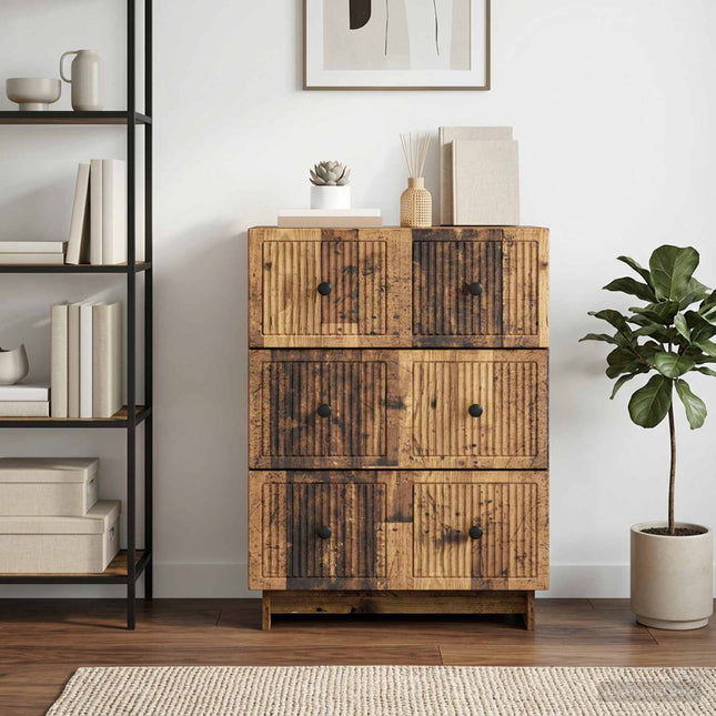 Lådans skåp 66 x 34,5 x 90 cm Konstruerat trä Gammalt trä