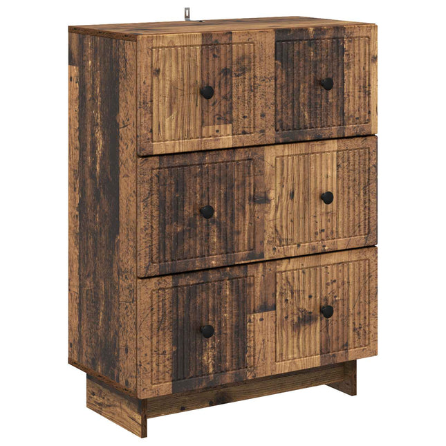 Lådans skåp 66 x 34,5 x 90 cm Konstruerat trä Gammalt trä