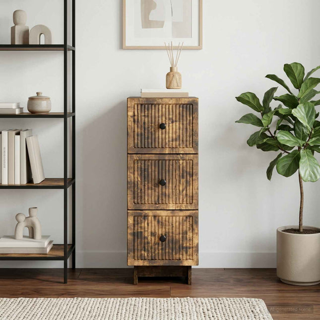Lådans skåp Rökt ek 33 x 34,5 x 90 cm Konstruerat trä