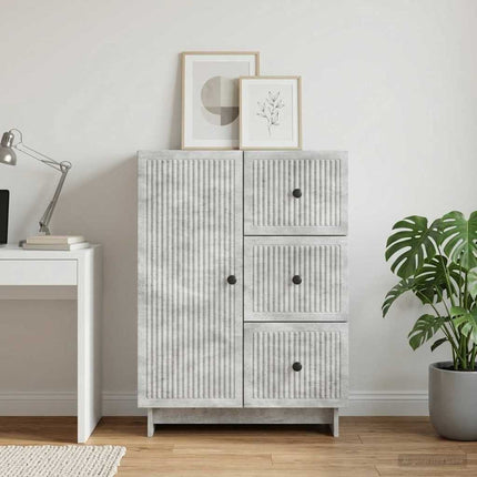 Sideboard med låda Betonggrå 66 x 34,5 x 90 cm Konstruerat trä