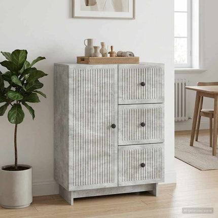 Sideboard med låda Betonggrå 66 x 34,5 x 90 cm Konstruerat trä