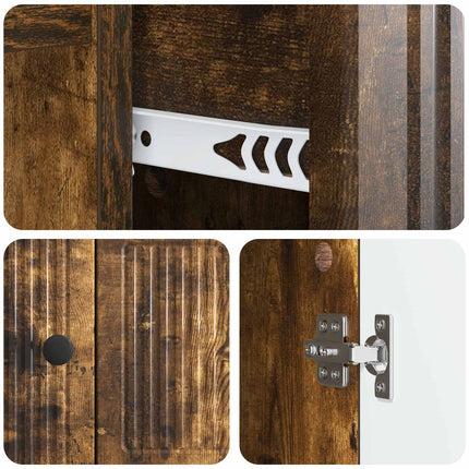 Sideboard med låda Rökt ek 66 x 34,5 x 90 cm Konstruerat trä