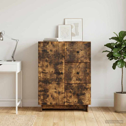 Sideboard med låda Rökt ek 66 x 34,5 x 90 cm Konstruerat trä