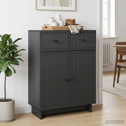 Sideboard med låda Svart 66 x 34,5 x 90 cm Konstruerat trä