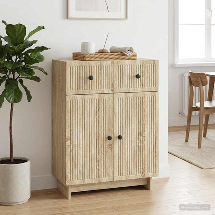 Sideboard med låda Sonoma-ek 66 x 34,5 x 90 cm Konstruerat trä