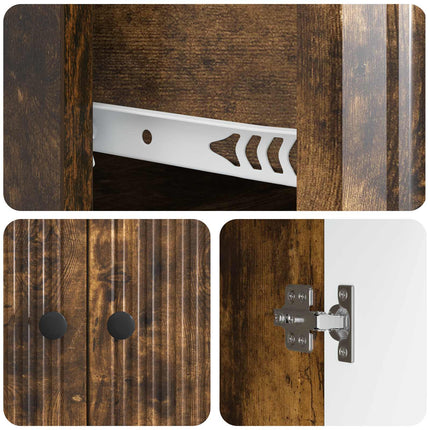 Sideboard med låda Rökt ek 66 x 34,5 x 90 cm Konstruerat trä