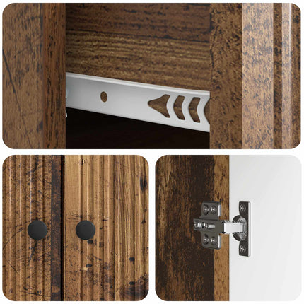 Sideboard Gammalt trä 66 x 34,5 x 90 cm Konstruerat trä