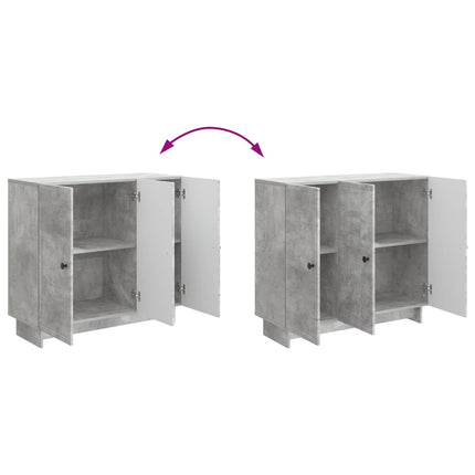 Sideboard Betonggrå 89 x 34,5 x 80 cm Konstruerat trä