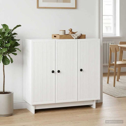 Sideboard Vit högglans 89 x 34,5 x 80 cm Konstruerat trä