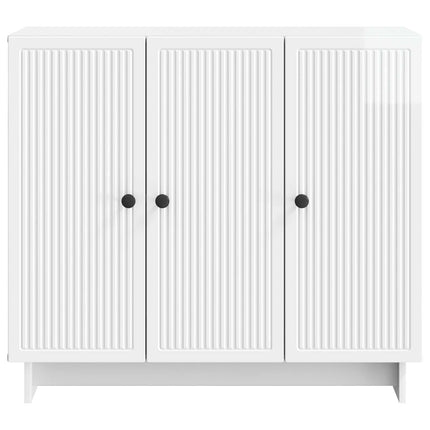 Sideboard Vit högglans 89 x 34,5 x 80 cm Konstruerat trä
