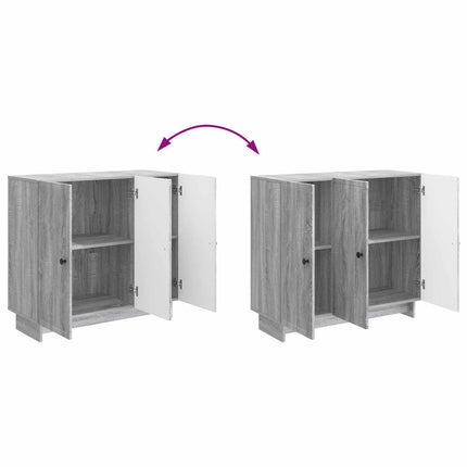 Sideboard Grå sonoma-ek 89 x 34,5 x 80 cm Konstruerat trä
