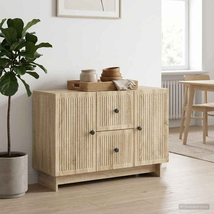 Sideboard med låda Sonoma-ek 89 x 34,5 x 60 cm Konstruerat trä