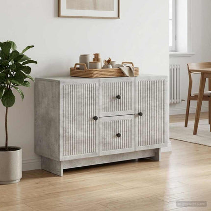Sideboard med låda Betonggrå 89 x 34,5 x 60 cm Konstruerat trä
