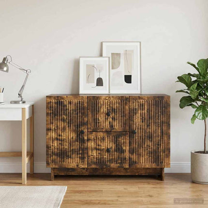 Sideboard med låda Rökt ek 89 x 34,5 x 60 cm Konstruerat trä